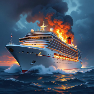 Giant cruise liner in burning Devil's Sea.jpg