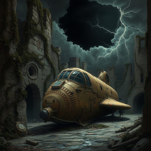 A lone, rusted vintage spacecraft sits abandoned - FS.jpg