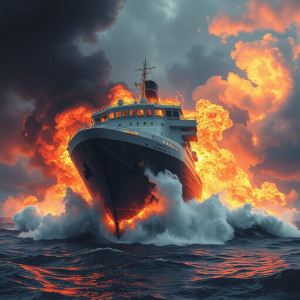 Giant cruise liner in burning Devil's Sea -JFL.jpg