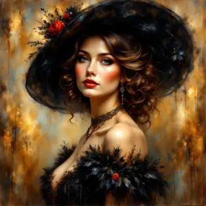 Elegante Vintage-Frau im Chiaroscuro-Stil-00.webp