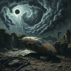 A lone, rusted vintage spacecraft sits abandoned - JFL.jpg
