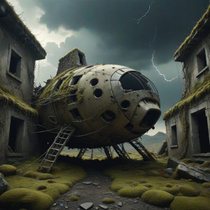 A lone, weathered vintage spacecraft - ССХ.jpg