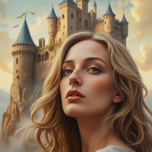 Medieval castle on a giant head of a beautiful woman - RV5.jpg