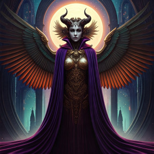 Beautiful surreal demoness robot in magical city - G3.jpg