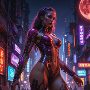 Majestic biomechanical woman in futuristic city - КМ4.jpg