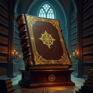 Giant incunabula in magical library.jpg