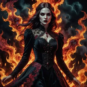 beautiful-vampire-woman-in-black-and-burgundy-velvet-and-lace-dress-in-flames.webp