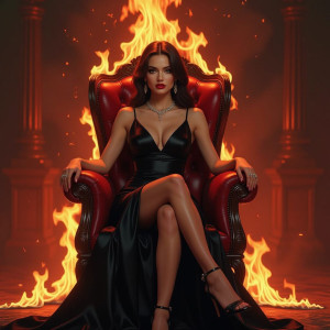 Beautiful woman sitting on a burning chair - H11.jpg