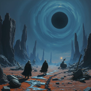 A lone wanderer traverses alien landscape.jpg