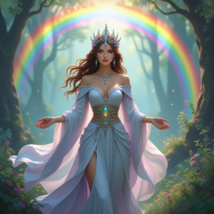 Face of goddess of rainbow over magical forest.jpg