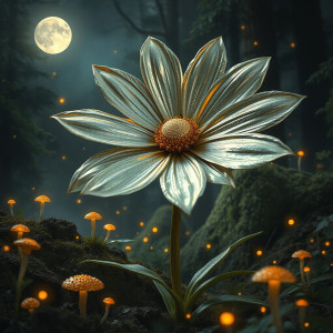 Grey metallic flower in magical forest.jpg