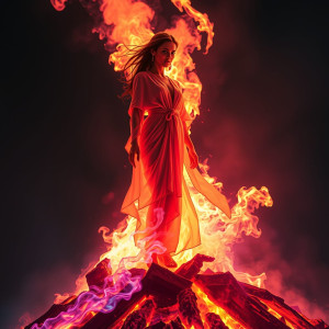 Beautiful woman stands on a burning pyre - FS.jpg