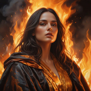 Beautiful woman stands on a burning pyre - RV5.jpg