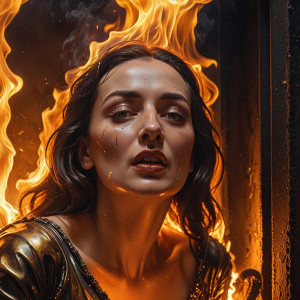 Beautiful woman  inside the burning furnace - МRV4.jpg