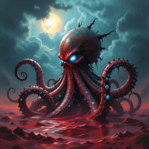 A colossal biomechanical kraken rises from a blood-red sea.jpg