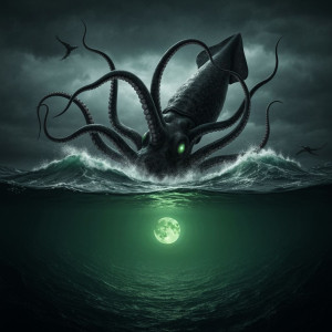 Giant kraken rises from Devil's sea under green moon -G4.jpg