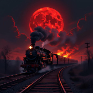 Death train on railway to Hell under blood moon.jpg