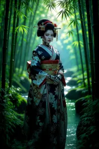stunning-cyborg-geisha-stands-in-a-bioluminescent-bamboo-forest.webp