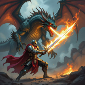 Medieval knight kills the mighty dragon.jpg
