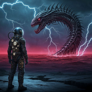 A lone astronaut gazes up at a colossal biomechanical kraken - G4.jpg