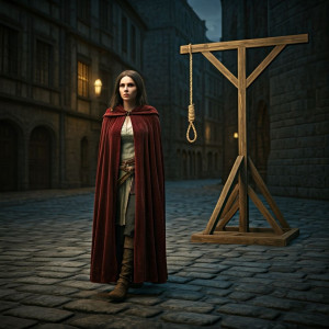 A medieval woman walks towards gallows - G3.jpg