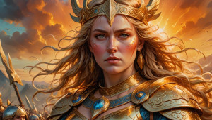 Face of Goddess Freyja over the battlefield - DXL.jpg