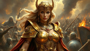 Face of Goddess Freyja over the battlefield - JFL.jpg