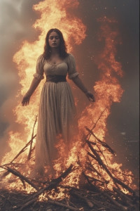 Beautiful medieval woman stands on the burning scaffold - 4.jpg