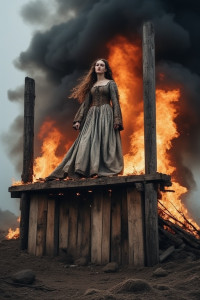 Beautiful medieval woman stands on the burning scaffold - 8.jpg