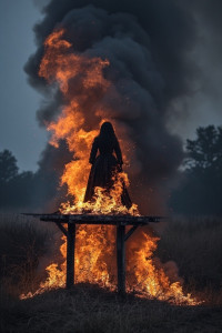 Beautiful medieval woman stands on the burning scaffold - 12.jpg