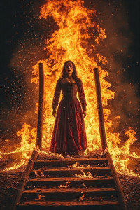 Beautiful medieval woman stands on the burning scaffold - 18.jpg