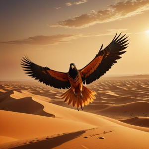 Giant Rukh Bird flies over Arabian desert.jpg
