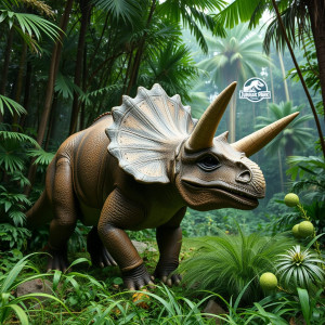 Triceratops in the jungle of Jurassic Park.jpg