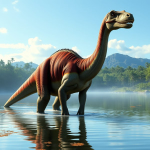 Giant Brachiosaurus stands in the lake in Jurassic park.jpg