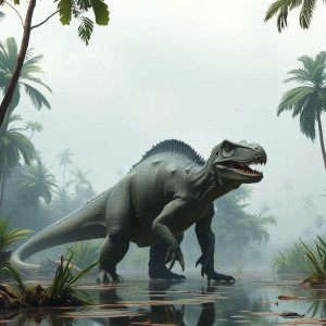 Giant Iguanodon stands in the swamp in Jurassic park.jpg