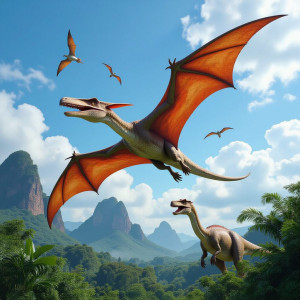 Giant pteranodon flies over the  Jurassic park.jpg
