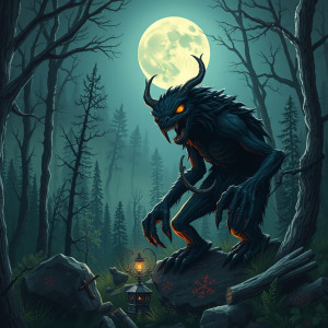 Otherwordly cryptid in magical forest under full moon.jpg