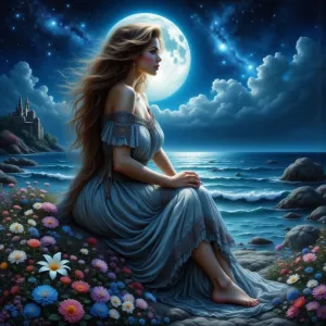 Moonlit Beauty by the Sea in Magical Night.webp