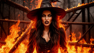Beautiful witch engulfed in roaring flame on a burning scaffold.jpg