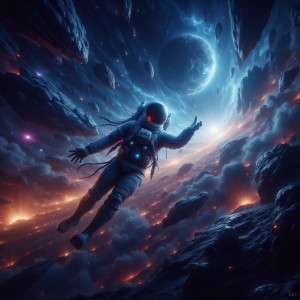 An astronaut floating serenely amidst a nebula.jpg