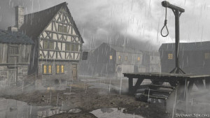 Gallows in German town in the rain.jpg