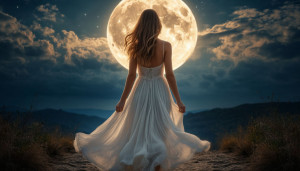 Beautiful woman walks into Eternity under full moon - Ш.jpg