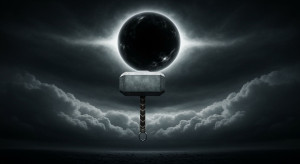 Giant hammer of Thor in the sky under Black Sun.jpg