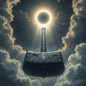 Giant hammer of Thor in the sky under Black Sun - PL1.png