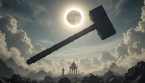 Giant hammer of Thor in the sky under Black Sun - PL2.png