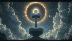 Giant hammer of Thor in the sky under Black Sun - PL3.png