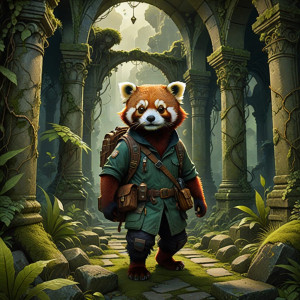 A red panda dressed as an intrepid explorer.jpg