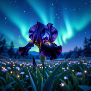 Giant black iris flower in magical garden - H11.jpg
