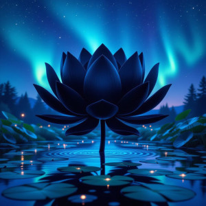 Giant black lotus in magical garden.jpg