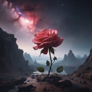 A single, giant, luminous rose blooming - J9.jpg